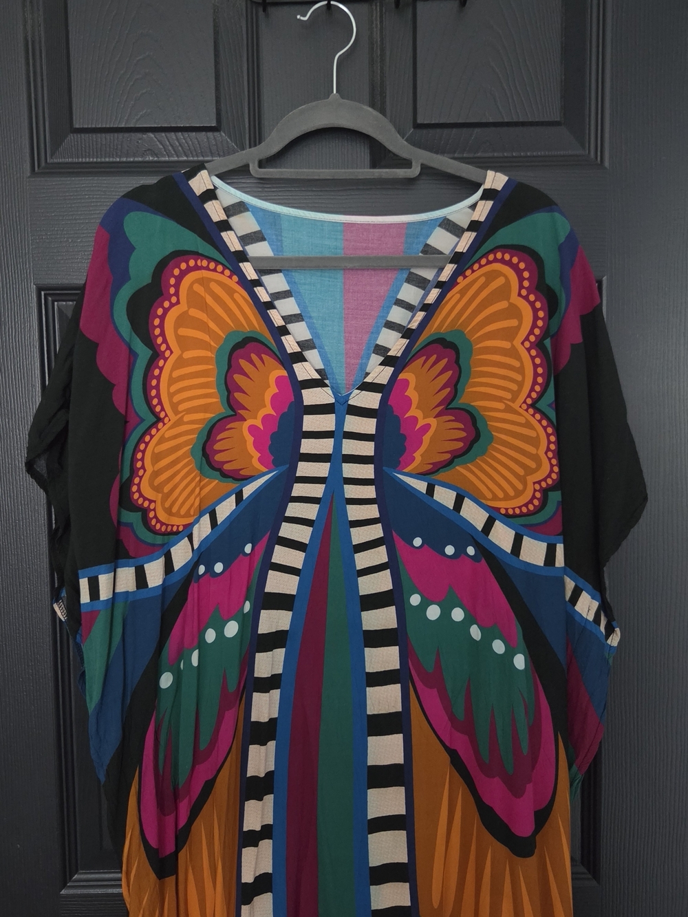 Vibrant Butterfly Print Kaftan